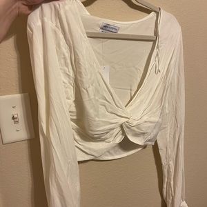 Urban outfitters white long sleeve top size m NWT